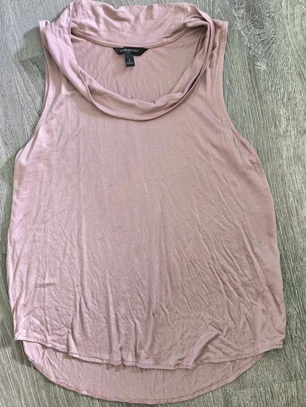 Banana Republic Pink Drape Cowl Neck Tank Top Sleeveless Viscose Size Small